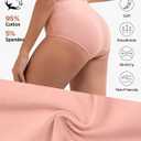 INNERSY Women's Cotton Underwear High Waist Ladies Briefs Full Coverage Panties 4-Pack, XL