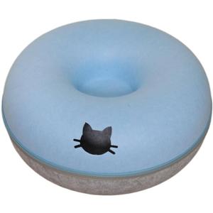 Pet Bed Round Felt cat Bed Tunnel, 19.69-inch Diameter, Comfortable and Durable Removable and Washable, Gray (23.62inch, Blue)