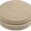 ELFJOY Round Chair Cushions for Dining Chairs Non Slip High-Resilience Foam Chair Pads 2" Thick Seat Cushions for Kitchen Chairs Set of 2 16" Beige