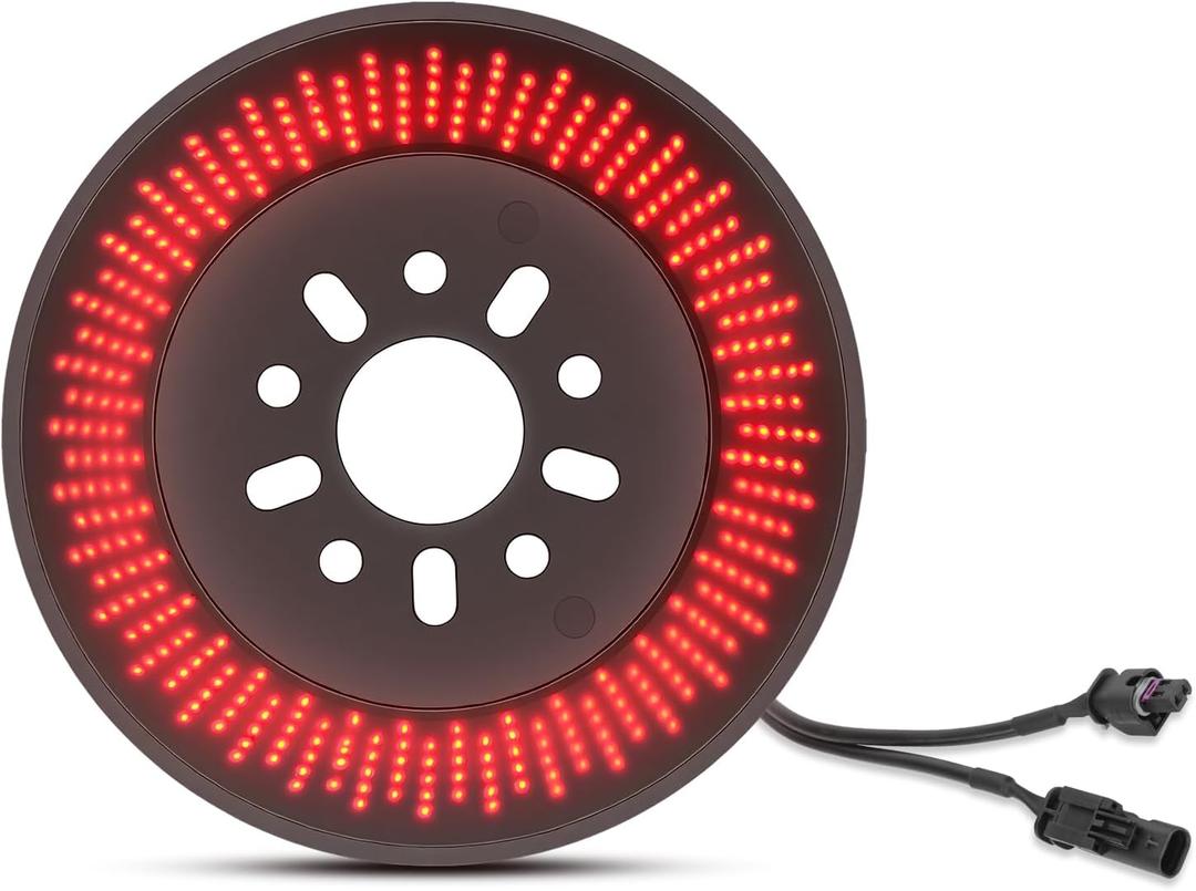 SUPAREE Spare Tire Brake Light for Je-ep Wrangler 2018-2025 JL,Smoke Black Design,Plug & Play LED Wheel 3rd Third Brake Light with 360 PCS Super Bright LED,Artistic Wide-Area Layout, Red
