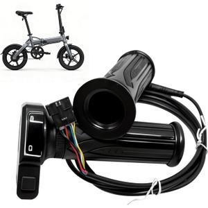 1 Pair 48V Electric Bike Throttle Grip Replacement Parts Fit for Jetson Haze Folding EBike DYU Y16 Ebike with Cruise Control Button LCD Voltage Display, 6 Pin Male Plug