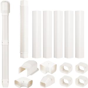 BEWAVE 3" 10 Ft Mini Split Line Set Cover Kit, Decorative PVC Tubing Cover Kit for Mini Split Air Conditioners and Heat Pumps