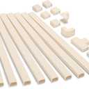 126in Cord Hider Kit, Wire Hiders for TV on Wall, Paintable Cable Management Kit, Wire Cover for Wall Mount TV, Hide Wires Along Wall, Beige Cord Cover Wall Wire Management, 8xL15.7in W0.95in H0.55in