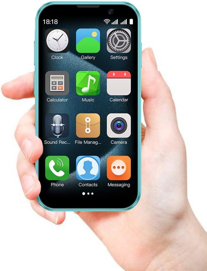Mini 3G Smartphone Unlocked, 3.0" HD Android Dual Sim Quad Core Face ID Mini Premium Child Small Cell Phone World's Smallest Student Pocket Cellphone, 2+16GB Static Blue