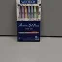 Writech Retractable Gel Ink Pens: 6ct Black Ink 0.5mm Fine Point Tip Pen Comfort Grip Smooth Writing with Aesthetic Gradient Color Barrel for Journaling Note Taking Sketching No Bleed & Smear