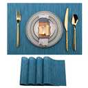 SLKQG Plastic Place mats Set of 4 - Easy Clean Placemats - Washable Heat Resistant Table Mats for Dining Table - 17x12 Inch (Sky Blue Turquoise, 4)