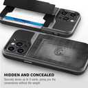 VENA vCommute for iPhone 14 Pro Max Wallet Case, Black Slate | Military-Grade Drop Protection, Premium Leather Magnetic Flap Cover, Hidden Card Holder, RFID Blocking, Multi-Angle Kickstand