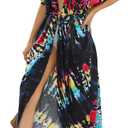 Kaftan Dresses for Women Plus Size Summer Beach Dress with Print and Swim Cover Ups