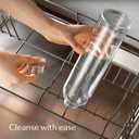 Cosumy Glass Water Bottle 25oz with Felt Sleeve - Borosilicate Glass - Leakproof Lid - BPA Free - Ideal for Work, Travel & Gym (Classic Gray)
