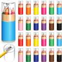 24 Sets Mini Colored Pencils Bulk Kids Pencils with Sharpener 3.5 Inch 12 Assorted Colors Drawing Coloring Pen Set for Kid Children Art Painting Mini School Graduation Supplies
