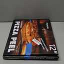 Pizza Peel Aluminum Pizza Spatula, Mooues 12 inch Metal Pizza Paddle(12"x 14")with Rocker Cutter Foldable Wood Handle, [Storage bag included], for Family Pizza Oven Baking Pizza, Dough, Bread & Pastry