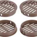uxcell Round Soffit Vents 2 inch, 16Pcs Brown Plastic 60mm Soffit Vent Cover - Circular Air Vent Grille - Air Flows Easily for Bathroom Home, Office, Kitchen, Cabinet, Wardrobe