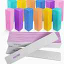 Nail Files and Buffers (24 Pack), Nail Buffer Block Nail File Set for Acrylic and Natural Nails, Professional Manicure Tool 4 Sides 100/120/180 Grit Emery Board Sponge Buffing Buffers Blocks Gray