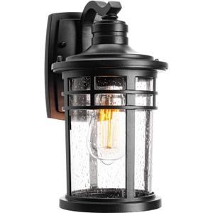 Darkaway Outdoor Porch Lights Wall Mount, Outdoor Light Fixtures Sconces Wall Lighting with Seeded Glass Waterproof Exterior Lights for Patio Yard House Hallway Doorway Garage(1 Pack, Black)