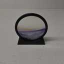 Muyan Moving Sand Art Picture Sandscapes in Motion Round Glass 3D Deep Sea Sand Art for Adult Kid Large Desktop Art Toys (Purple, 7 Inch)
