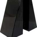 Ottimo Premium Polished Stone Marble 6" Book Ends for Bookshelf Decor, Home, Office or Kitchen Shelves. Heavy, Triangular, and Decorative Book Stopper with Anti-Slip Pads, Great Gift Idea (Black)