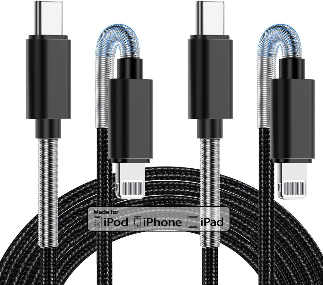 2Pack iPhone Fast Charger Cable 10ft, [Apple MFi Certified] 10Foot Long USB C to Lightning Cable, High Fast Apple Charging Cord 10 Feet for Apple iPhone 14/14 Pro Max/13 Mini/12/11/XS/XR/8/7Plus,iPad
