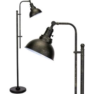 VONLUCE Floor Lamp for Living Room, 65" Tall Industrial Floor Lamp, Adjustable Height & Head Vintage Metal Standing Reading Pole Lamp for Bedroom, Office, Farmhouse
