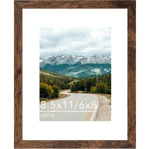 Picture Frame for Wall Hanging and Tabletop Display, Deep Brown,  8.5x11 inch