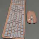 LeadsaiL Wireless Keyboard and Mouse Combo, Ergonomic Wireless Mouse and Keyboard Set for Computer, Compact and Silent Mouse and Keyboard for Laptop, Desktop, PC, Pink