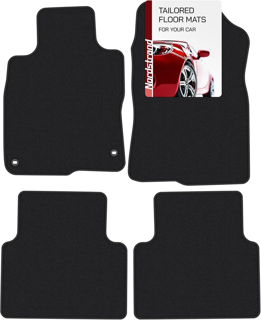 Floor Mats for Honda Civic 2016 2017 2018 2019 2020 2021 - Custom 3D Fit for Civic 10th Gen Hatchback Coupe Sedan - 1st and 2nd Row Set - 30oz Heavy Duty Carpet Mat - All Weather Car Liner Accessories