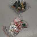 KUUQA 50 Pcs Mini Christmas Ornament Kits,Mini Christmas Trees Bottle Brush Trees with Resin Santa Claus, Snowman, Snowflake, Bell, Elk, Candy Cane for Christmas Party Supplies