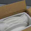 DOWAN Soup and Pasta Bowls Set of 4, White Porcelain Wide Rim Salad Plates, 20 Ounces, Microwave & Dishwasher Safe