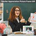 Teacher Picture Frame, Thank You for Helping Me Grow 4x6 Photo Frames, Small Wooden Photo Frame with Easel Stand, Teacher Appreciation Gifts for Table Decor Display -R04