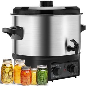 14.5QT Electric Water Bath Canning Machine, Equipped with Temperature Knob Control and Timer Automatic Insulation, Suitable for Beginners and Professionals to Make Canned Fruits, Jams, Pickles, Etc