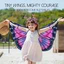 iROLWIN Double Sided Kids Butterfly Wings for Toddler Girls Fairy Dress Up Costume Butterfly Cape Headband Halloween Gifts