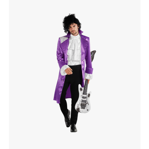 Morph Purple Pop Star Costume Men With Jacket And Wig, Musician Costume Adult, Halloween Costumes For Men Size Large