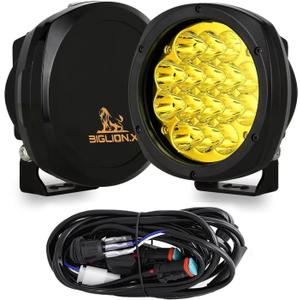 BIGLION.X 5 Inch Pair 160W Amber Round LED Offroad Lights 18800LM Amber Yellow OffRoad Lights Super Bright Amber Driving lights Fog Lights Waterproof IP68 Light Bar for Trucks Pickup 4x4 SUV ATV UTV