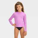 Girls' Long Sleeve Rashguard UPF 50+ Sun Swimming Pool & Beach Kids Toddler Swim Shirt, Size 3T
