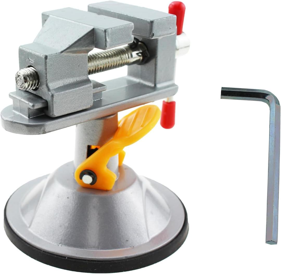 TAODAN 360 Degree Universal Suction Cup Flat Table Vise Aluminium Bench Vise Workbench Vise for Jewellery Making DIY Woodworking Engraving Drilling