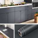 Livelynine Dark Grey Peel and Stick Wallpaper for Bathroom Renter Friendly Cabinet Vinyl Wrap for Kitchen Countertop Covers Waterproof Gray Contact Paper for Cabinets Desk Wallpaper 15.8x78.8 Inch