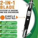 21.5" Mower Blades for Kubota K5559-34330 with 42-Inch Deck 2 PCS