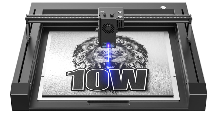 IWECOLOR Laser Engraver Machine 10W Output Power, 72W DIY Laser Engraving Machine 0.06mm High Precision Laser Cutter and Engraver for Wood and Metal, Paper, Acrylic, Glass, Leather etc, 14.9" x 14.9"
