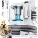Pet Grooming Kit with 3.4L Oversized Vacuum Suction - 99% Pet Hair Removal - Professional Dog Clippers & Shedding Tools for Cats, Teddy, Poodle, Golden Retrievers (Pearl White)