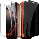 2 Pack Privacy Screen Protector + 2 Pack HD Tempered Glass Screen Protector for iPhone 16 Pro Max [6.9 inch], Dynamic Island Compatible, 9H Tempered Glass Film, Anti-Scratch, Case Friendly, Bubble Free