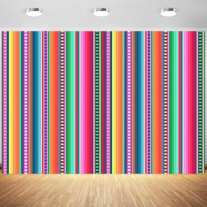 10x8ft Mexican Fiesta Backdrop Colorful Stripes Mexican Festival Photography Background Kids Birthday Party Table Banner Fiesta Theme Decoration Supplies Photo Booth Props