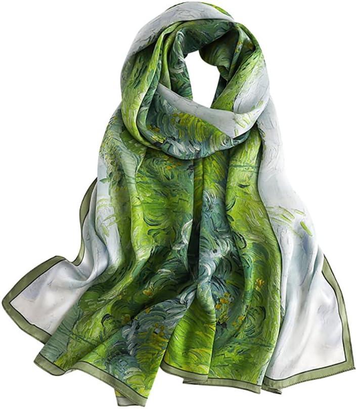 MEISEE 100% Mulberry Silk Long Scarf for Women Large Oblong Sunscreen Shawls Wraps Neck Headscarf Hair Wraps Gift Packed