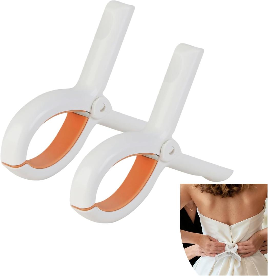 Bustle Clips for Wedding Dress Train, Non-Marking Sewing Clips for Wedding Dress Train, Firm and Non-Slip Dress Clip, White, 2PCS