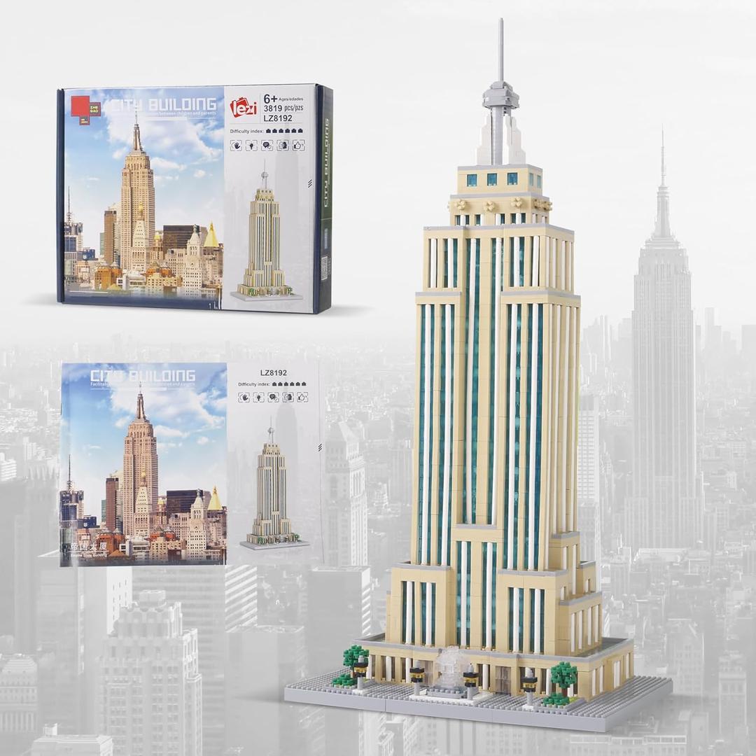 3819PCS Empire State Micro Mini Building Blocks Set,Commemorative Architectural Model Building,Unique Choice for 6+ Kids or Adults (Tower)