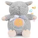 BEREST Baby Sleep Soother Sheep, Mom's Heartbeat Cry Sensor Lullabies & White Noise Sound Machine, Nursery Decor Night Light Projector Toddler Crib Sleeping Aid, Babies Shower Gifts Stuffed Animal
