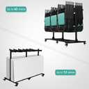 Folding Chair Cart with Wheels, 500 LBS Heavy Duty Chair Storage Rack Dolly for 42 Chairs or 12 Tables, Lockable Rolling Cart for Weddings, Church, Events, Garage