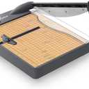 Firbon 12-Inch Wood Base Guillotine Paper Cutter, Heavy Duty 30-Sheet Capacity Precision Paper Trimmer for Cardstock, Photos, A4 Paper, Office & Classroom