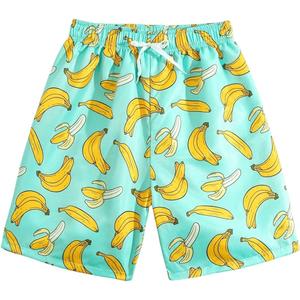 Floerns Boy's Fashion Ice Cream Drawstring Waist Summer Swim Trunks Shorts (Green Banana) 10Y