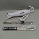 Mueller Ultra-Carver Electric Knife for Carving Meats, Poultry, Bread, Crafting Foam. Stainless Steel Blades, Powerful Motor, Ergonomic Handle, One-Touch On/Off Button, Serving Fork Included, White