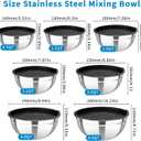 YJSLICT Stainless Steel Mixing Bowls with Lids Set, 7 Pcs Nesting Design Metal Mixing Bowls Salad Bowl for Mixing, Prepping and Serving Food (Size4.5-0.7QT)