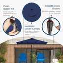 6.5' x 10' Rectangular Patio Umbrella Large Outdoor Market Umbrella w/UV Protection, Push Button Tilt and Crank Lift, Rectangle Table Umbrella for Garden, Deck, Pool, Patio, Navy Blue